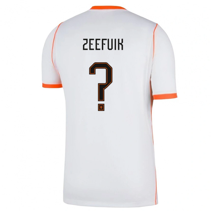 Danxen Mujer Camiseta Países Bajos Lequincio Zeefuik #0 Blanco Naranja 2ª Equipación 26-28 La Camisa