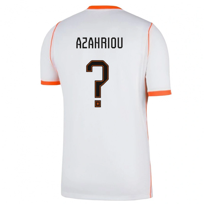 Danxen Mujer Camiseta Países Bajos Yahya Azahriou #0 Blanco Naranja 2ª Equipación 26-28 La Camisa