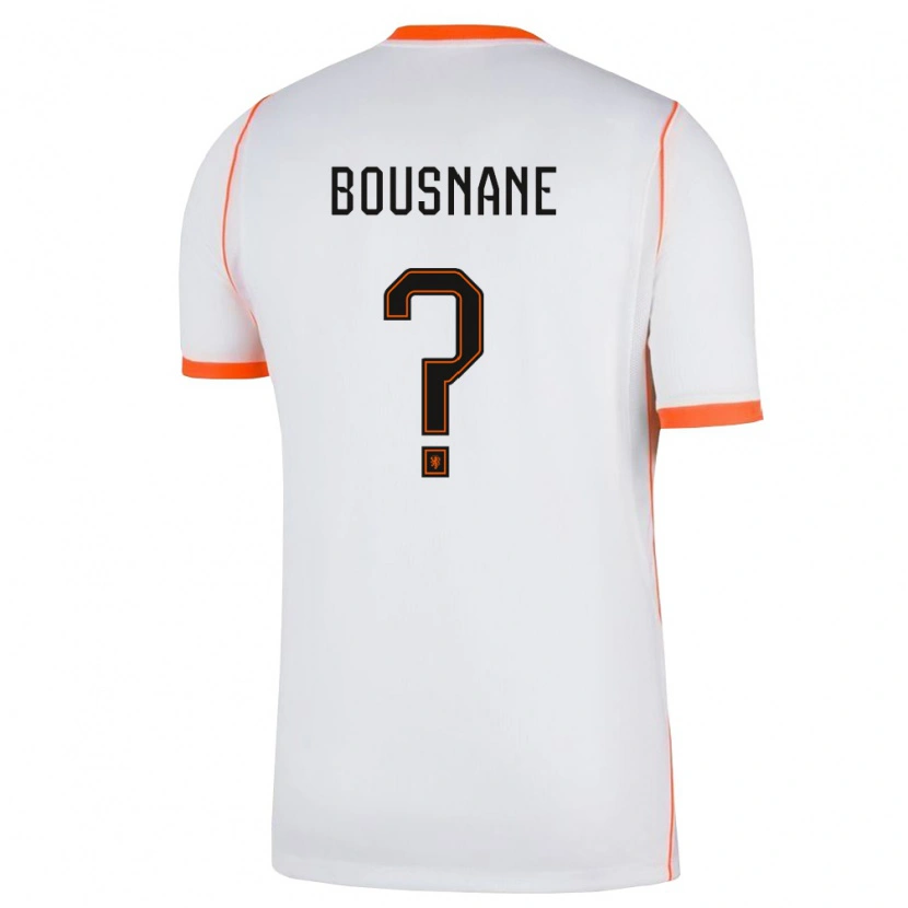 Danxen Mujer Camiseta Países Bajos Ghalil Bousnane #0 Blanco Naranja 2ª Equipación 26-28 La Camisa