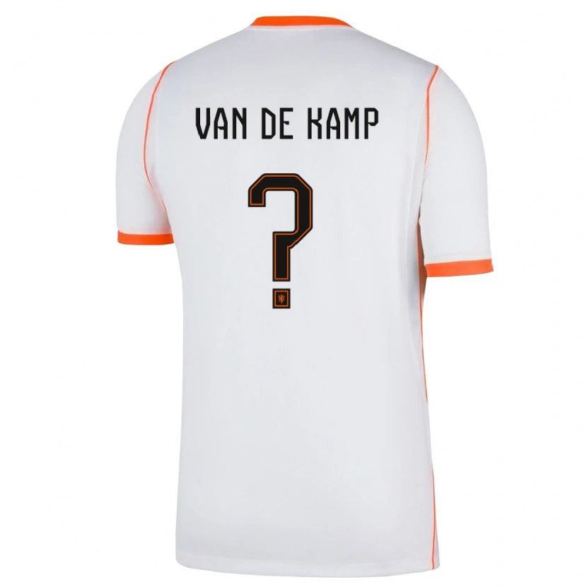 Danxen Mujer Camiseta Países Bajos Jochem Ritmeester Van De Kamp #0 Blanco Naranja 2ª Equipación 26-28 La Camisa