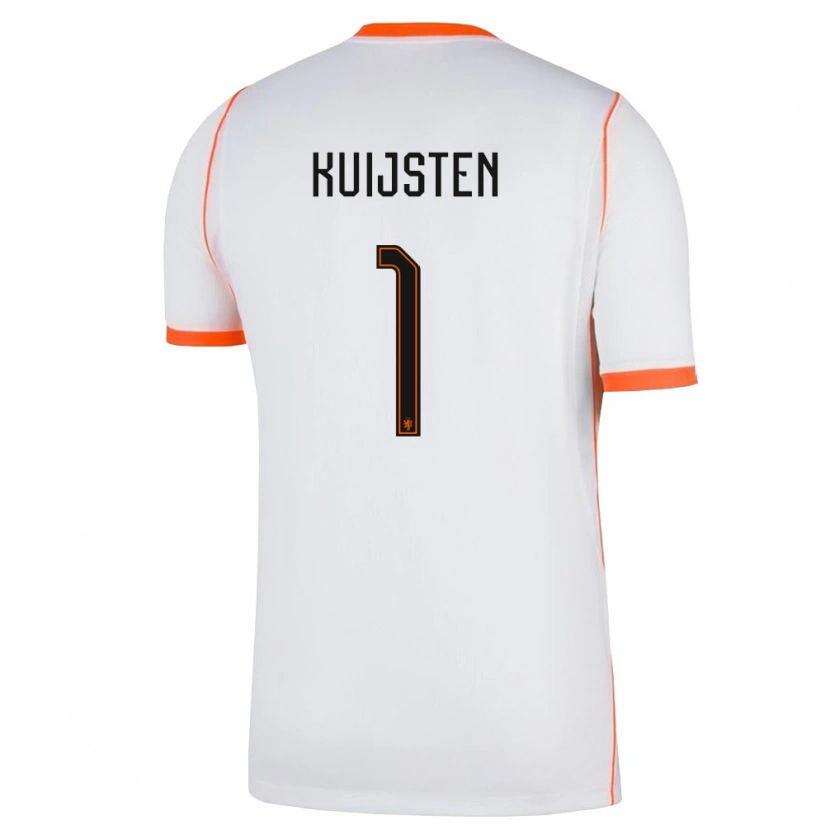 Danxen Mujer Camiseta Países Bajos Tristan Kuijsten #1 Blanco Naranja 2ª Equipación 26-28 La Camisa