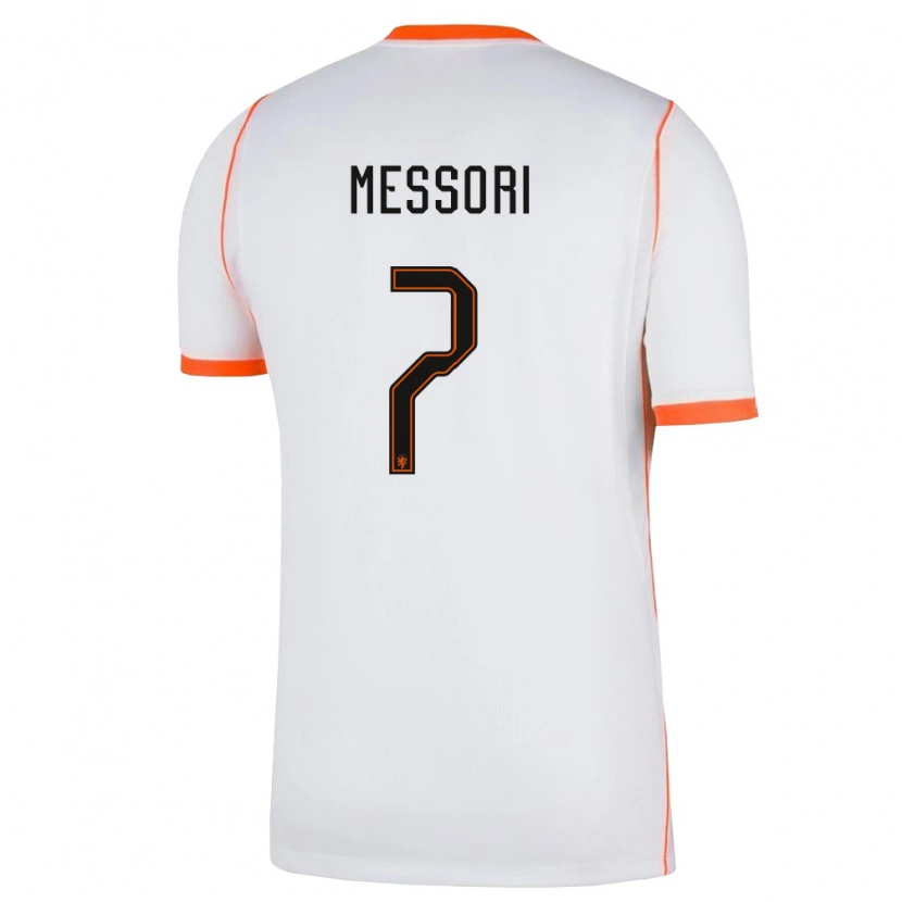 Danxen Mujer Camiseta Países Bajos Luca Messori #7 Blanco Naranja 2ª Equipación 26-28 La Camisa