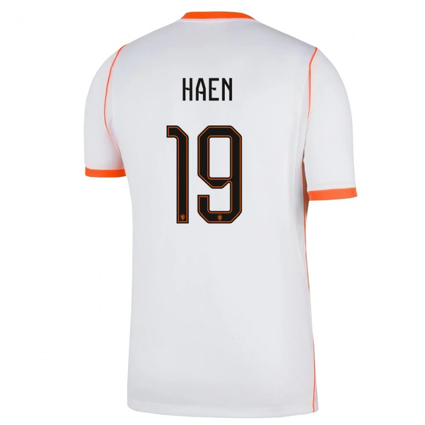 Danxen Mujer Camiseta Países Bajos Devin Haen #19 Blanco Naranja 2ª Equipación 26-28 La Camisa