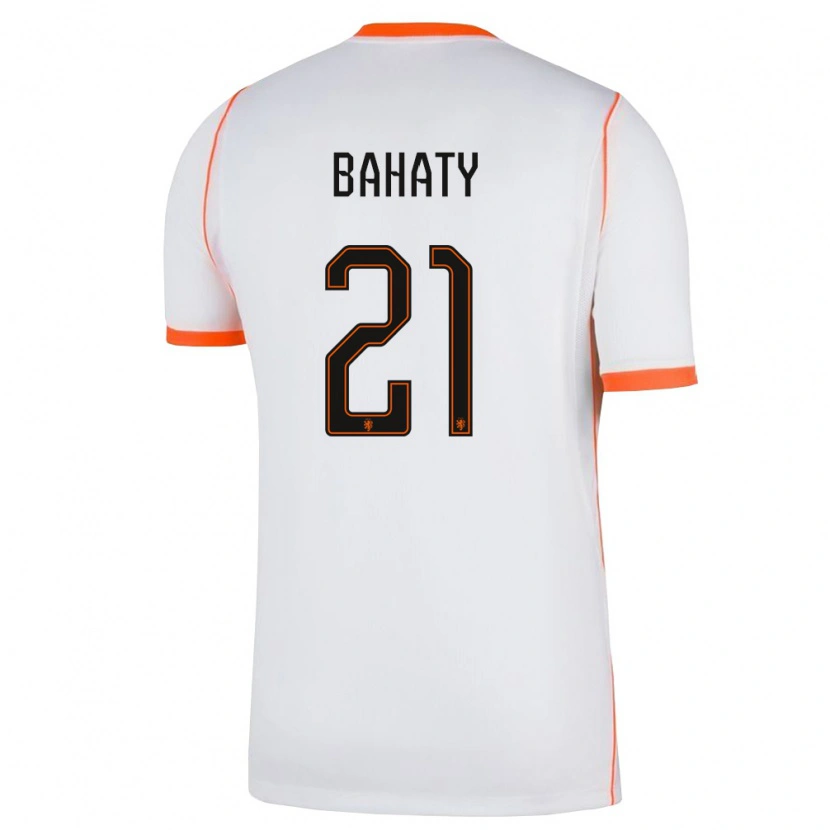 Danxen Mujer Camiseta Países Bajos Manuel Bahaty #21 Blanco Naranja 2ª Equipación 26-28 La Camisa