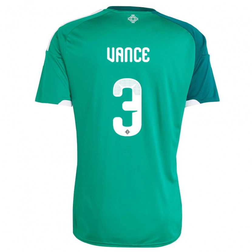 Danxen Niño Camiseta Irlanda Del Norte Demi Vance #3 Verde Blanco 1ª Equipación 26-28 La Camisa