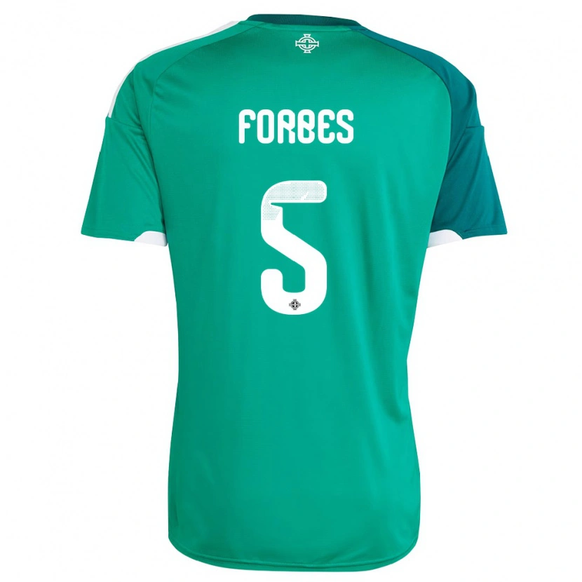 Danxen Niño Camiseta Irlanda Del Norte Michael Forbes #5 Verde Blanco 1ª Equipación 26-28 La Camisa