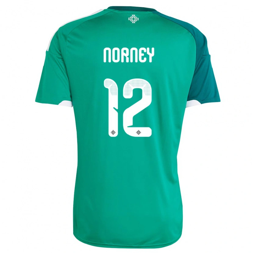 Danxen Niño Camiseta Irlanda Del Norte Rachael Norney #12 Verde Blanco 1ª Equipación 26-28 La Camisa