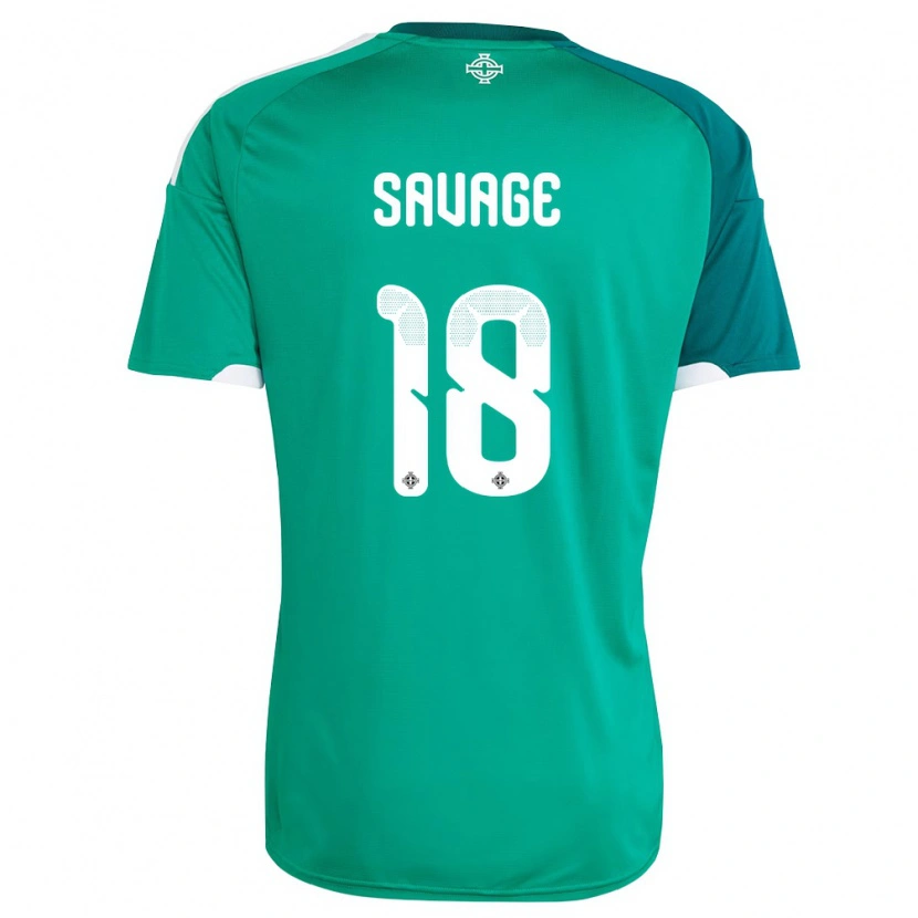 Danxen Niño Camiseta Irlanda Del Norte Troy Savage #18 Verde Blanco 1ª Equipación 26-28 La Camisa