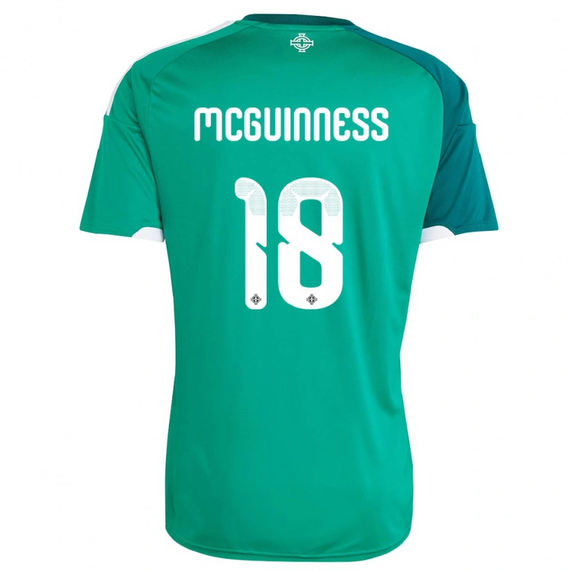 Danxen Niño Camiseta Irlanda Del Norte Caitlin Mcguinness #18 Verde Blanco 1ª Equipación 26-28 La Camisa