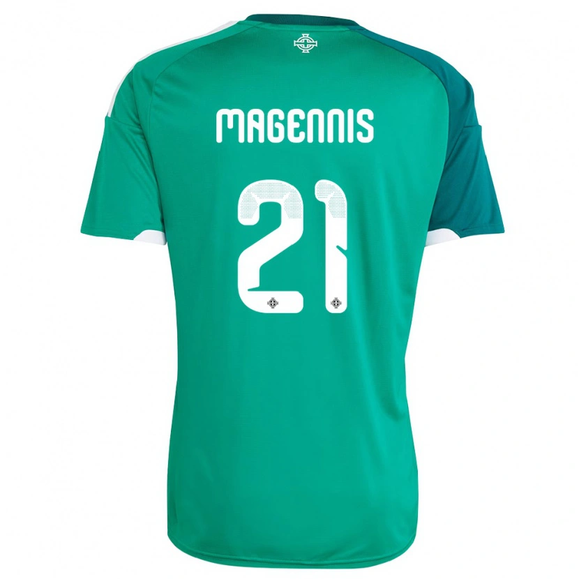 Danxen Niño Camiseta Irlanda Del Norte Josh Magennis #21 Verde Blanco 1ª Equipación 26-28 La Camisa