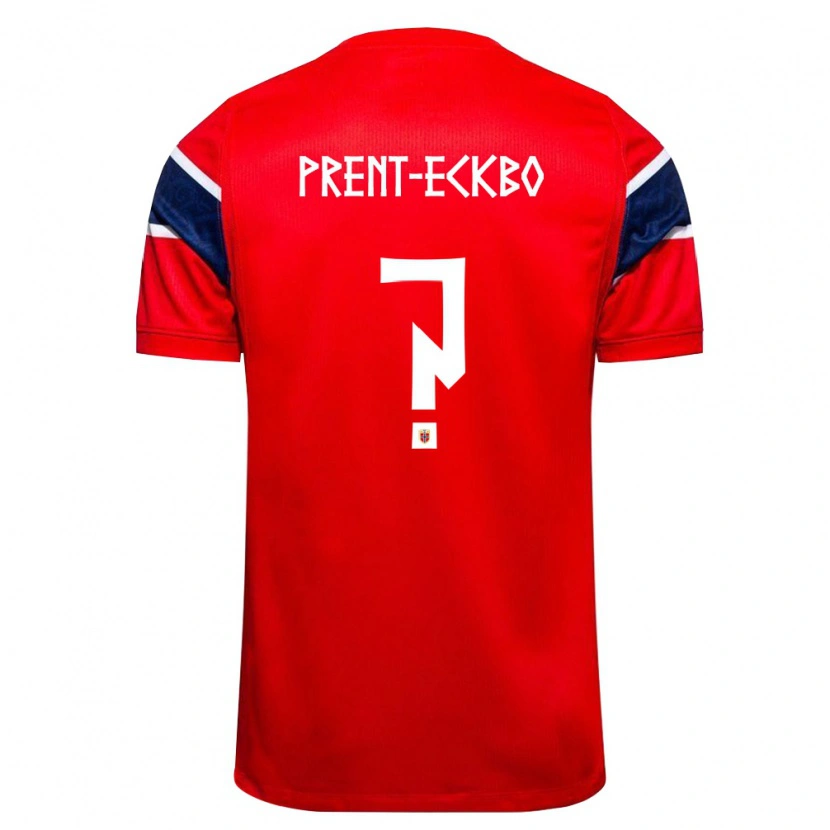 Danxen Niño Camiseta Noruega Joachim Prent-Eckbo #0 Rojo Marino Blanco 1ª Equipación 26-28 La Camisa