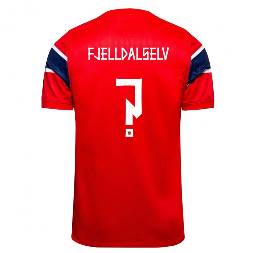Danxen Niño Camiseta Noruega Sander Elias Fjelldalselv #0 Rojo Marino Blanco 1ª Equipación 26-28 La Camisa