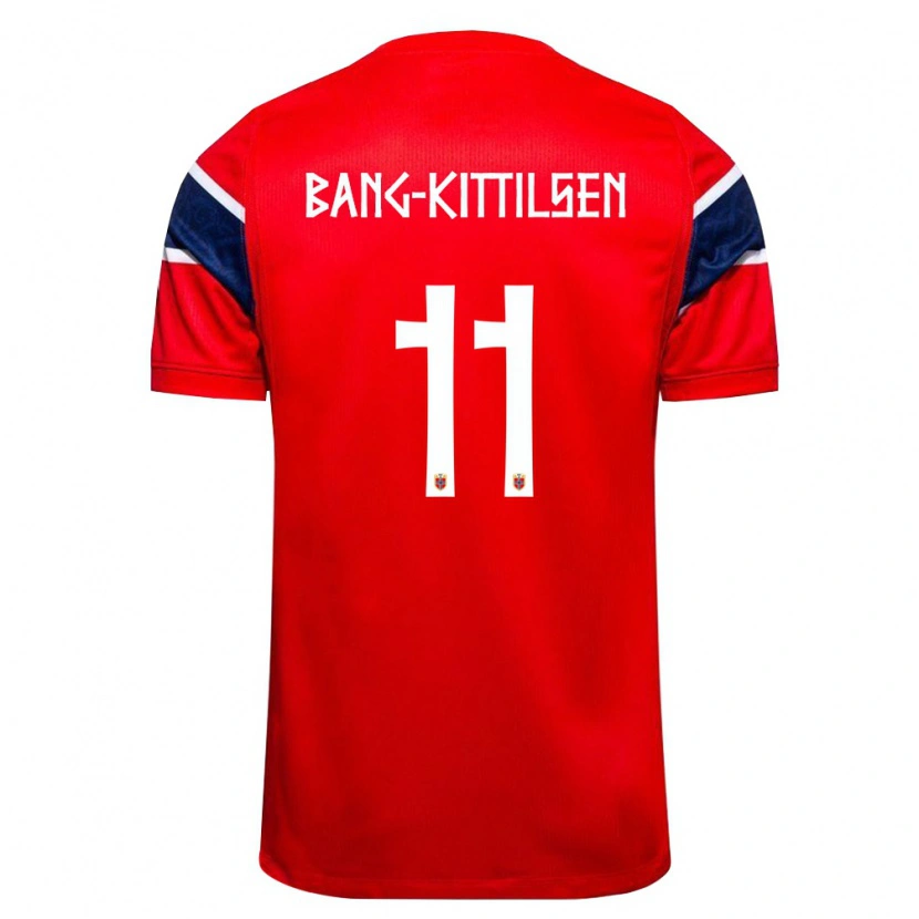 Danxen Niño Camiseta Noruega Bork Bang-Kittilsen #11 Rojo Marino Blanco 1ª Equipación 26-28 La Camisa