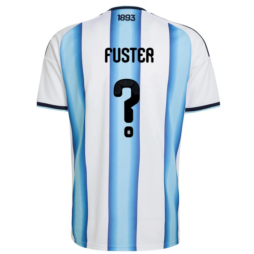 Danxen Niño Camiseta Argentina Salvador Fuster #0 Blanco Azul Cielo Marino 1ª Equipación 26-28 La Camisa