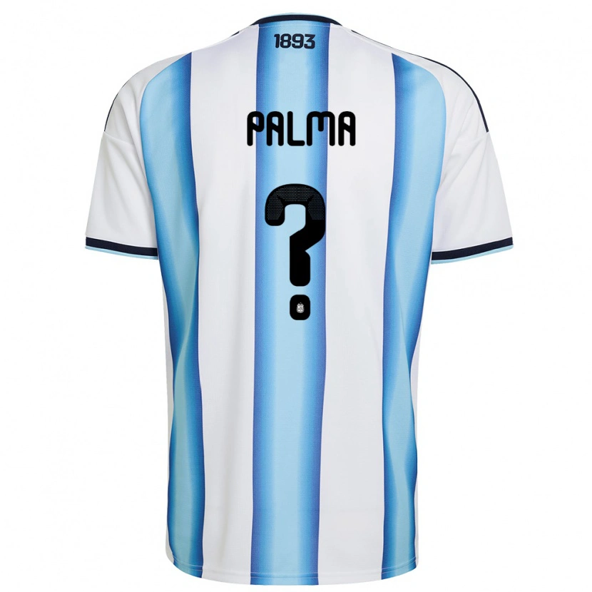Danxen Niño Camiseta Argentina Felipe Palma #0 Blanco Azul Cielo Marino 1ª Equipación 26-28 La Camisa