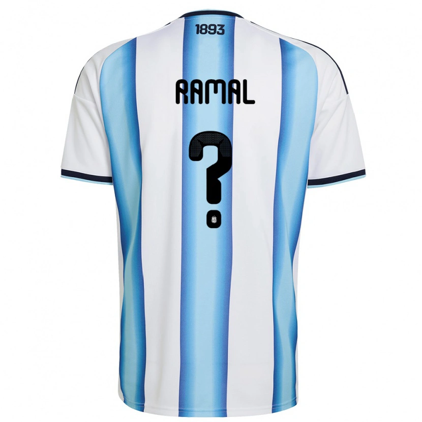 Danxen Niño Camiseta Argentina Valentino Ramal #0 Blanco Azul Cielo Marino 1ª Equipación 26-28 La Camisa