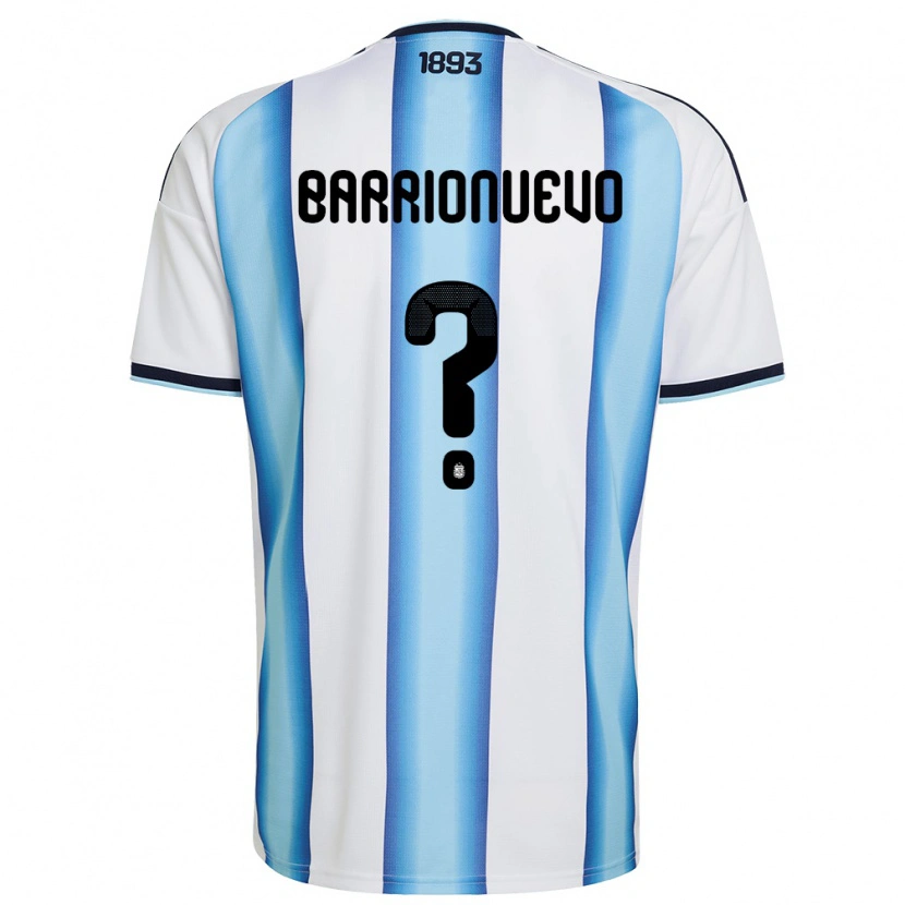 Danxen Niño Camiseta Argentina Emiliano Barrionuevo #0 Blanco Azul Cielo Marino 1ª Equipación 26-28 La Camisa