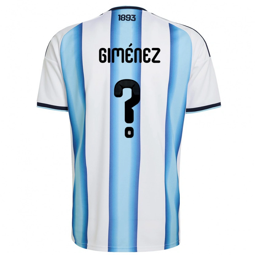 Danxen Niño Camiseta Argentina Juan Giménez #0 Blanco Azul Cielo Marino 1ª Equipación 26-28 La Camisa
