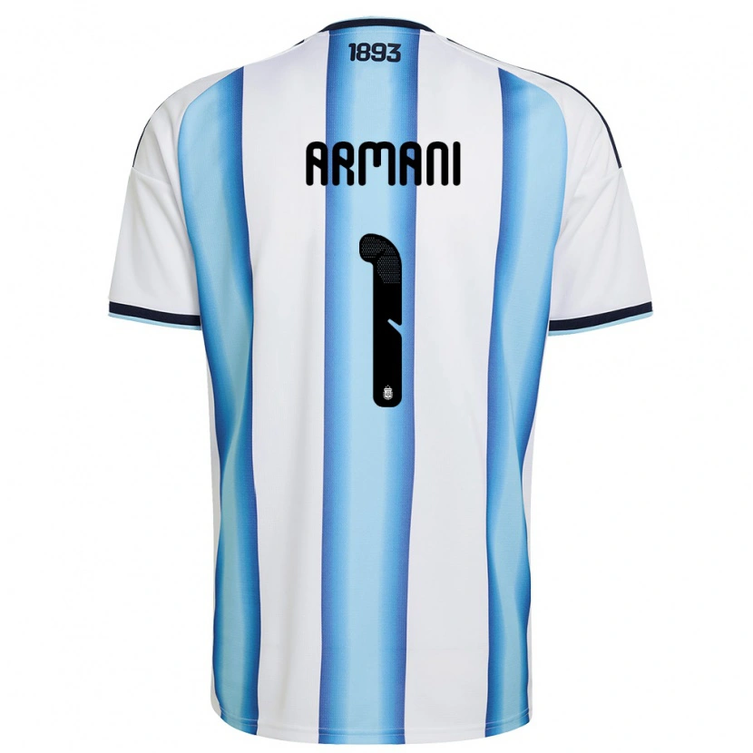 Danxen Niño Camiseta Argentina Franco Armani #1 Blanco Azul Cielo Marino 1ª Equipación 26-28 La Camisa