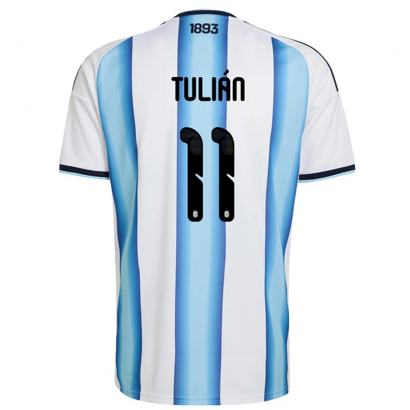 Danxen Niño Camiseta Argentina Ramiro Tulián #11 Blanco Azul Cielo Marino 1ª Equipación 26-28 La Camisa