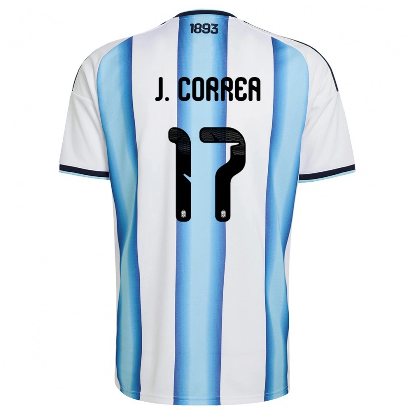 Danxen Niño Camiseta Argentina Joaquin Correa #17 Blanco Azul Cielo Marino 1ª Equipación 26-28 La Camisa