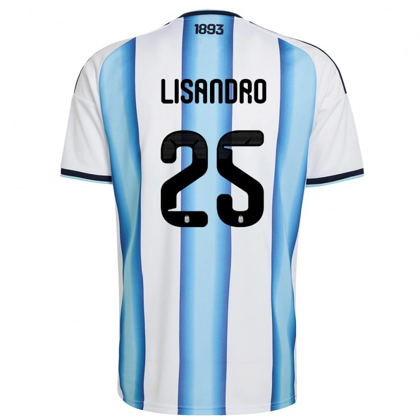 Danxen Niño Camiseta Argentina Lisandro Martinez #25 Blanco Azul Cielo Marino 1ª Equipación 26-28 La Camisa
