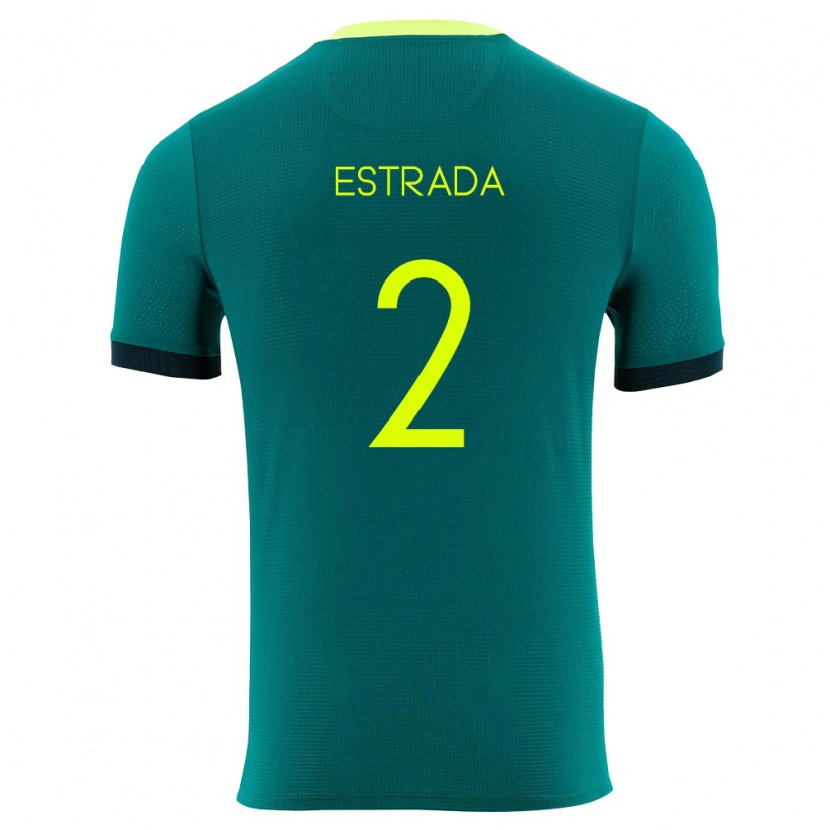 Danxen Niño Camiseta Bolivia Kenyhiro Estrada #2 Verde Amarillo Negro 1ª Equipación 26-28 La Camisa