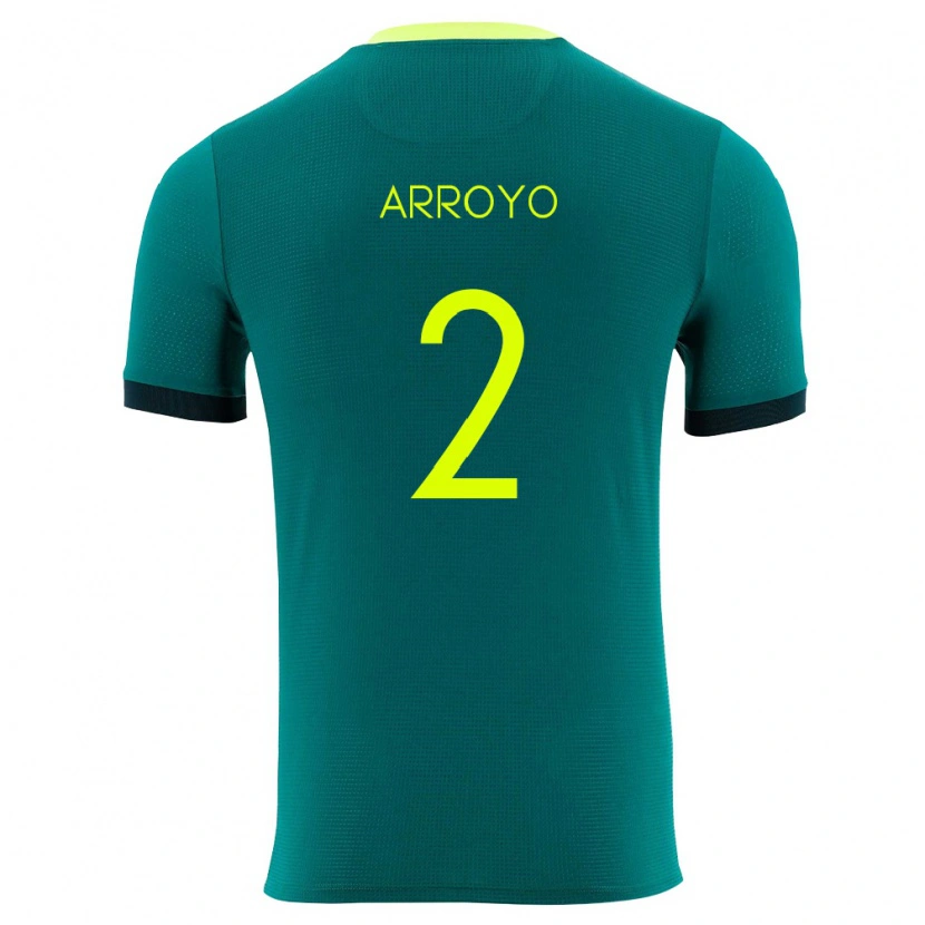 Danxen Niño Camiseta Bolivia Diego Arroyo #2 Verde Amarillo Negro 1ª Equipación 26-28 La Camisa