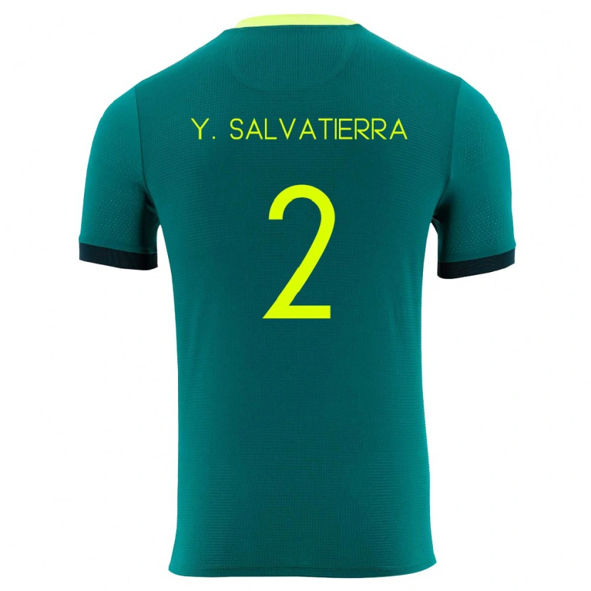 Danxen Niño Camiseta Bolivia Yuditaz Jimena Salvatierra #2 Verde Amarillo Negro 1ª Equipación 26-28 La Camisa