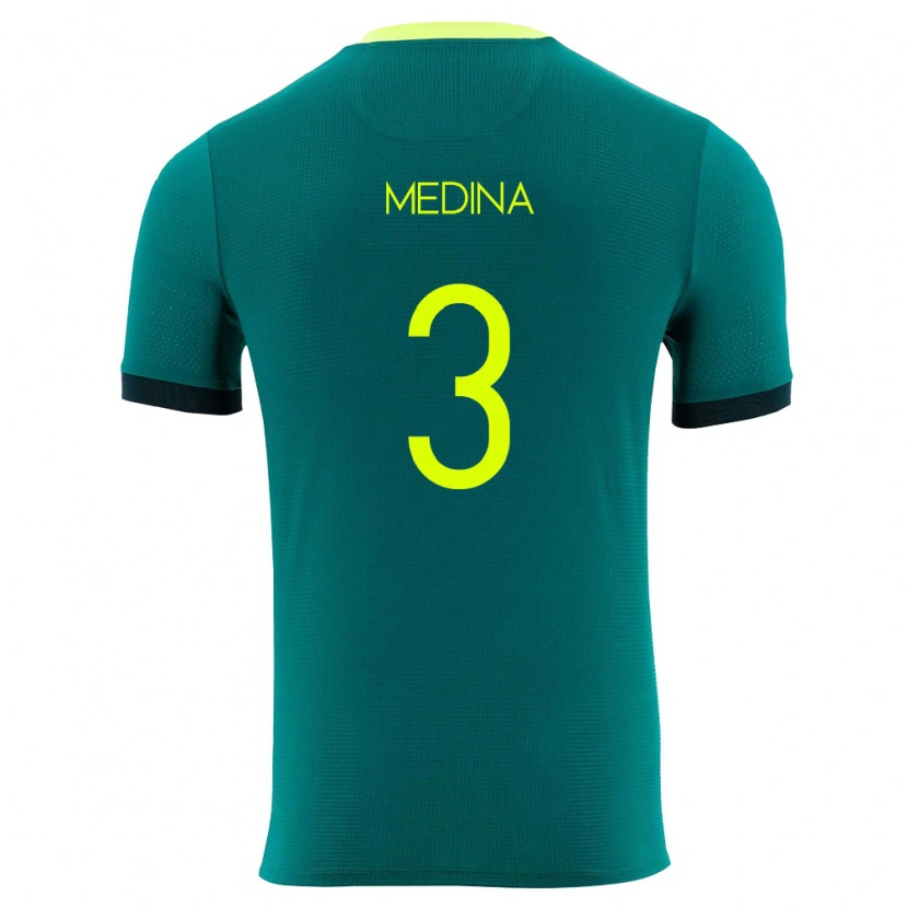 Danxen Niño Camiseta Bolivia Diego Medina #3 Verde Amarillo Negro 1ª Equipación 26-28 La Camisa