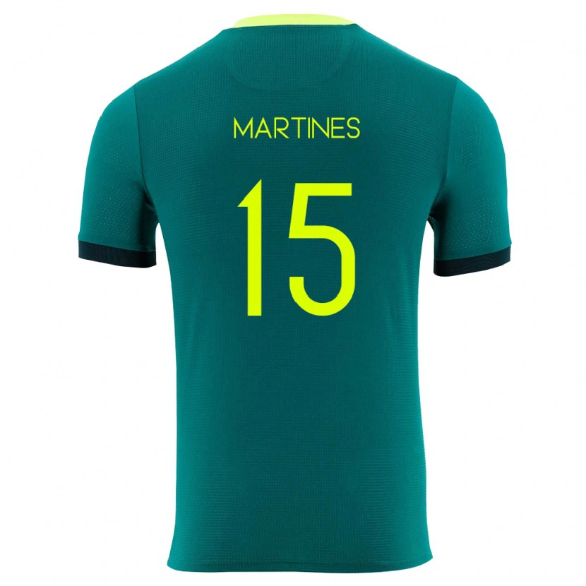 Danxen Niño Camiseta Bolivia José Martines #15 Verde Amarillo Negro 1ª Equipación 26-28 La Camisa