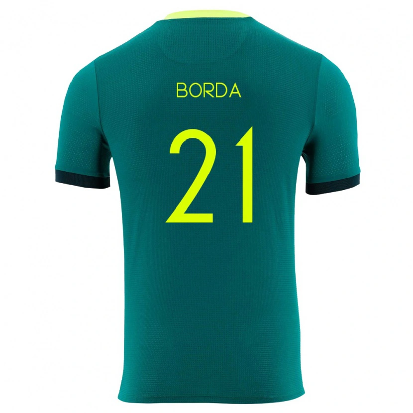 Danxen Niño Camiseta Bolivia Carlos Borda #21 Verde Amarillo Negro 1ª Equipación 26-28 La Camisa