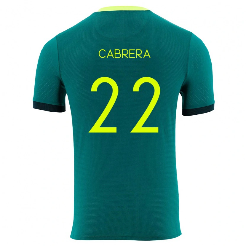 Danxen Niño Camiseta Bolivia Diego Cabrera #22 Verde Amarillo Negro 1ª Equipación 26-28 La Camisa