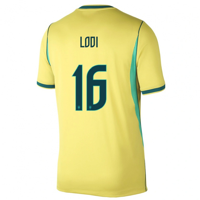 Danxen Niño Camiseta Brasil Renan Lodi #16 Amarillo Verde 1ª Equipación 26-28 La Camisa