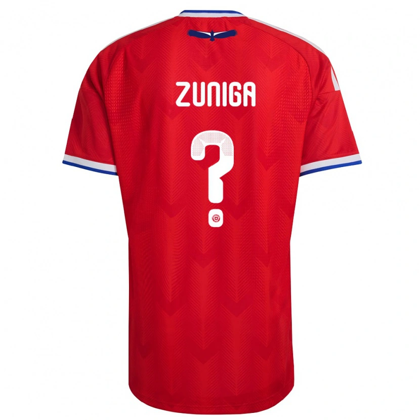 Danxen Niño Camiseta Chile Máximo Zúñiga #0 Rojo Blanco Azul 1ª Equipación 26-28 La Camisa