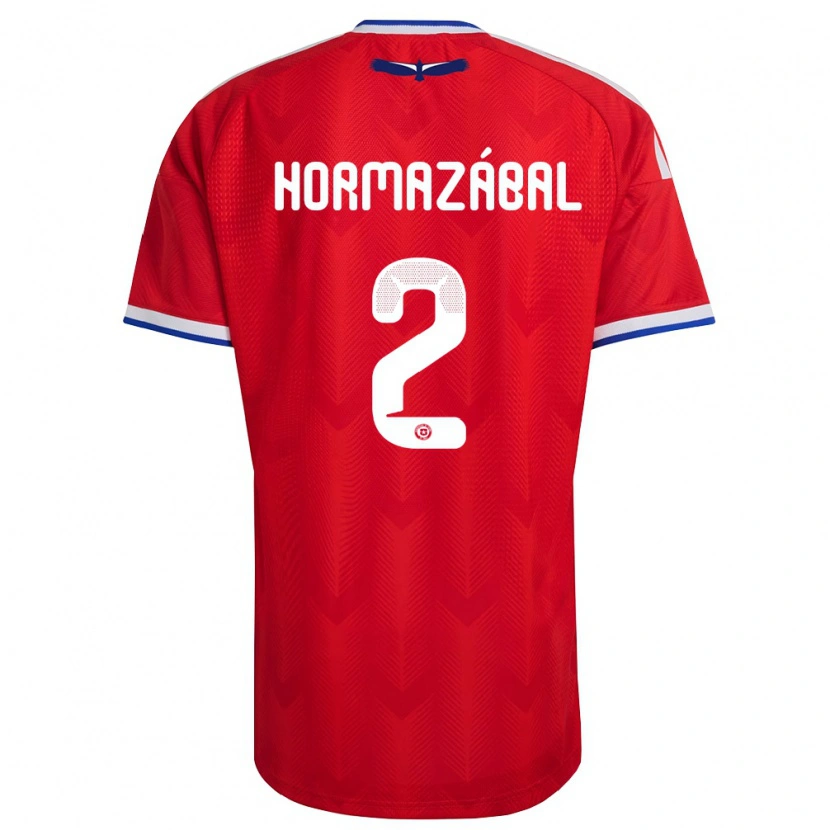 Danxen Niño Camiseta Chile Fabián Hormazábal #2 Rojo Blanco Azul 1ª Equipación 26-28 La Camisa