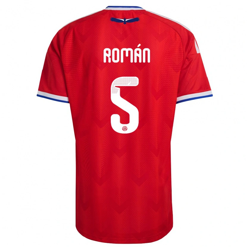 Danxen Niño Camiseta Chile Iván Román #5 Rojo Blanco Azul 1ª Equipación 26-28 La Camisa
