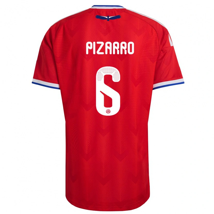 Danxen Niño Camiseta Chile Vicente Pizarro #6 Rojo Blanco Azul 1ª Equipación 26-28 La Camisa