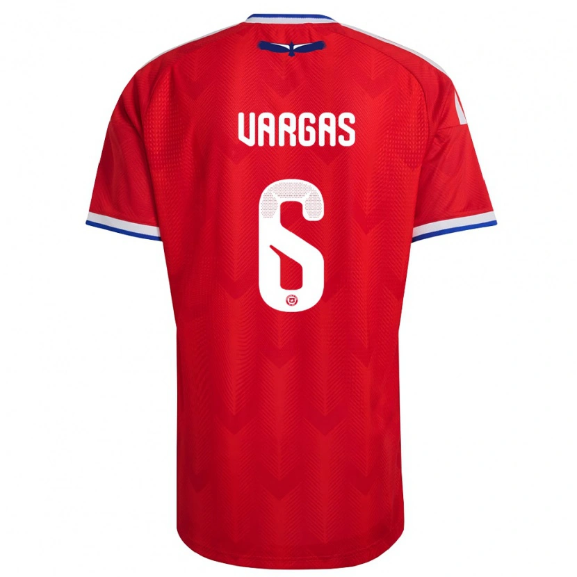 Danxen Niño Camiseta Chile Sebastián Vargas #6 Rojo Blanco Azul 1ª Equipación 26-28 La Camisa