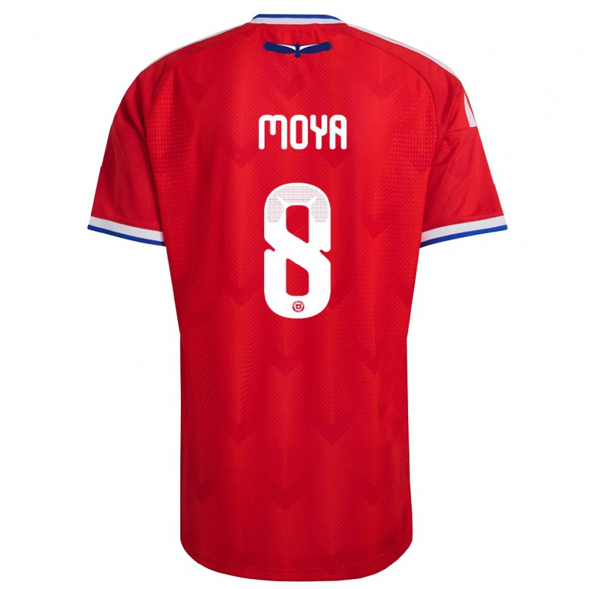 Danxen Niño Camiseta Chile Flavio Moya #8 Rojo Blanco Azul 1ª Equipación 26-28 La Camisa