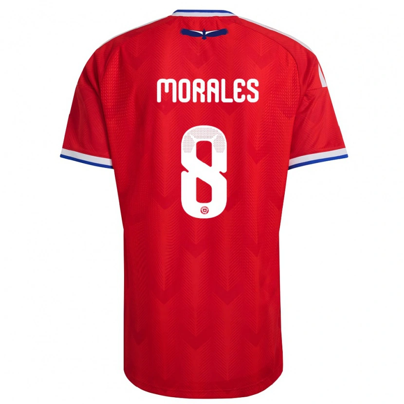 Danxen Niño Camiseta Chile Cristopher Morales #8 Rojo Blanco Azul 1ª Equipación 26-28 La Camisa