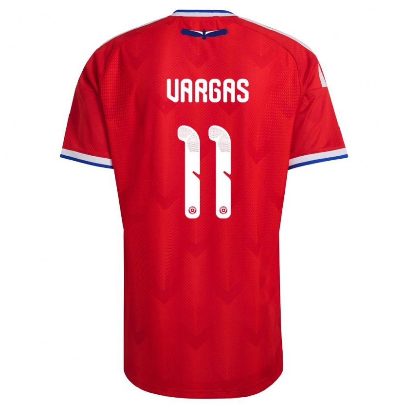 Danxen Niño Camiseta Chile Eduardo Vargas #11 Rojo Blanco Azul 1ª Equipación 26-28 La Camisa
