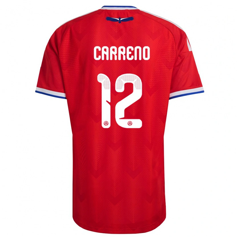 Danxen Niño Camiseta Chile Diego Carreño #12 Rojo Blanco Azul 1ª Equipación 26-28 La Camisa