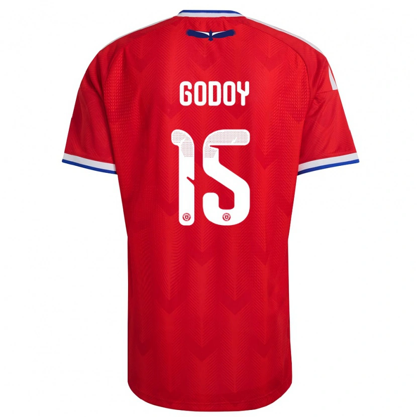 Danxen Niño Camiseta Chile Martín Godoy #15 Rojo Blanco Azul 1ª Equipación 26-28 La Camisa