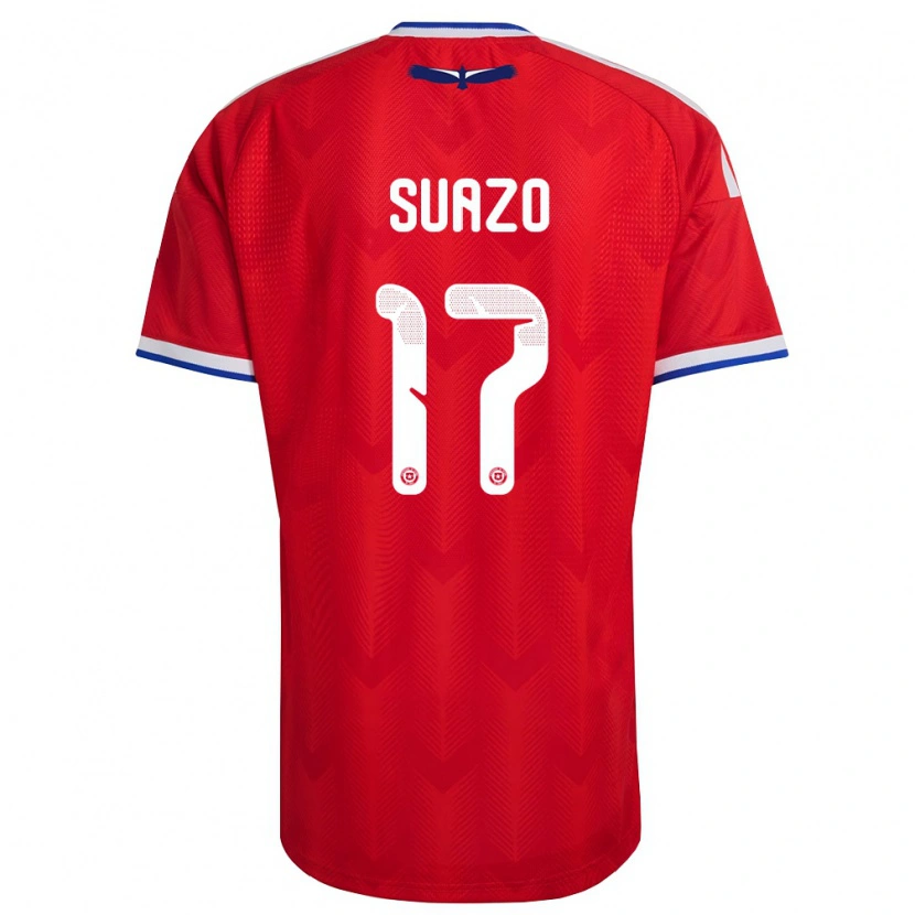 Danxen Niño Camiseta Chile Gabriel Suazo #17 Rojo Blanco Azul 1ª Equipación 26-28 La Camisa