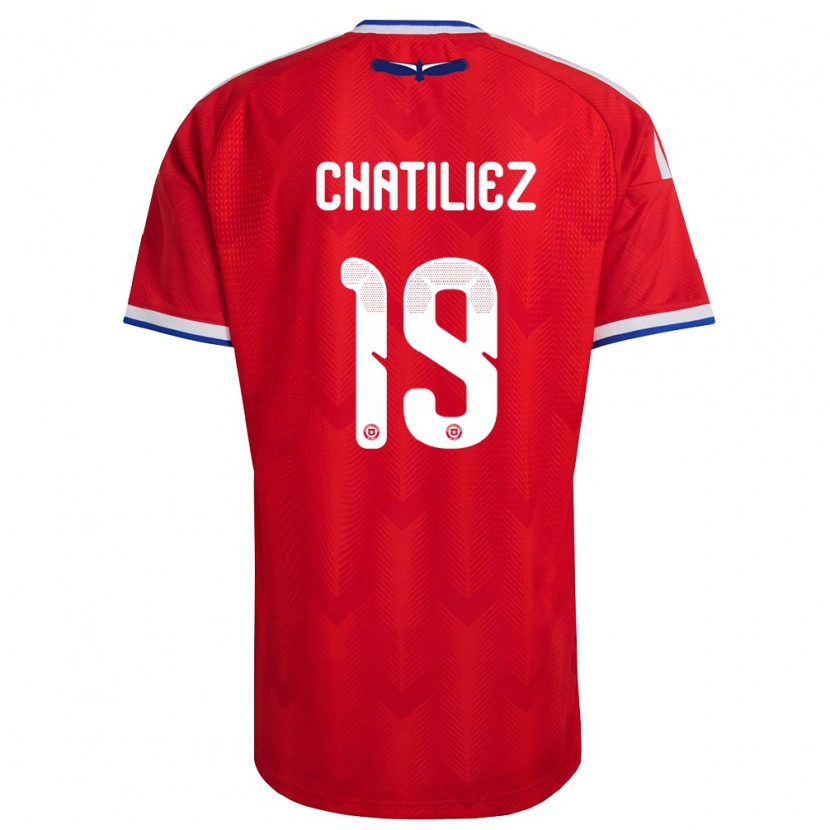 Danxen Niño Camiseta Chile Willy Chatiliez #19 Rojo Blanco Azul 1ª Equipación 26-28 La Camisa