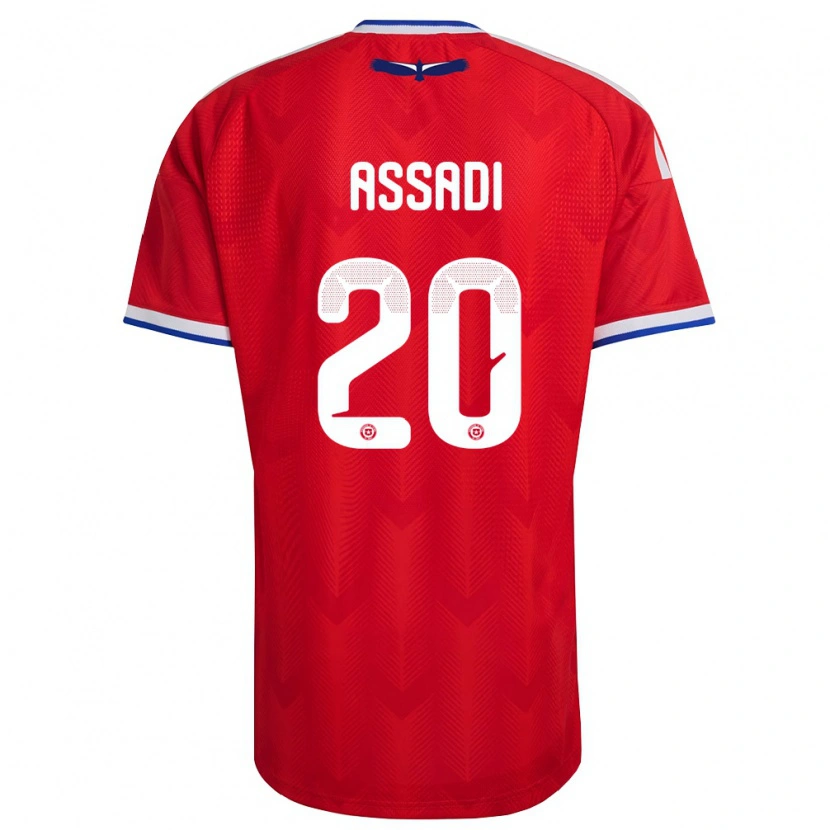 Danxen Niño Camiseta Chile Lucas Assadi #20 Rojo Blanco Azul 1ª Equipación 26-28 La Camisa