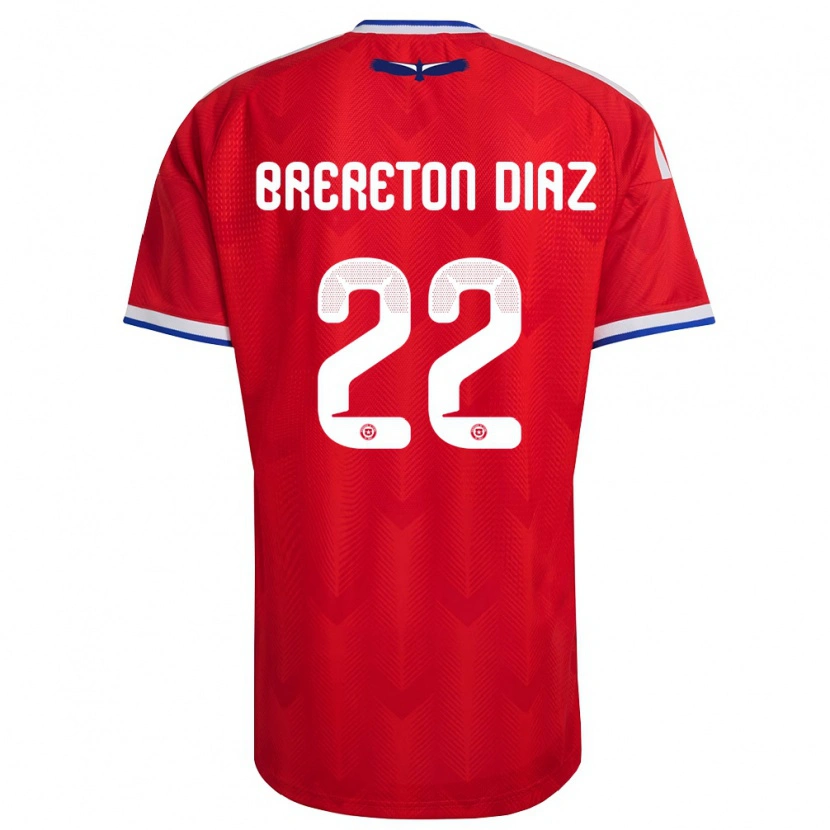 Danxen Niño Camiseta Chile Ben Brereton Díaz #22 Rojo Blanco Azul 1ª Equipación 26-28 La Camisa