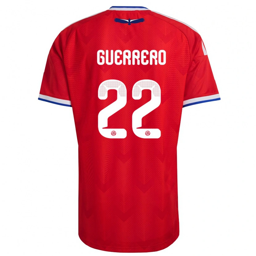 Danxen Niño Camiseta Chile Kathalina Guerrero #22 Rojo Blanco Azul 1ª Equipación 26-28 La Camisa