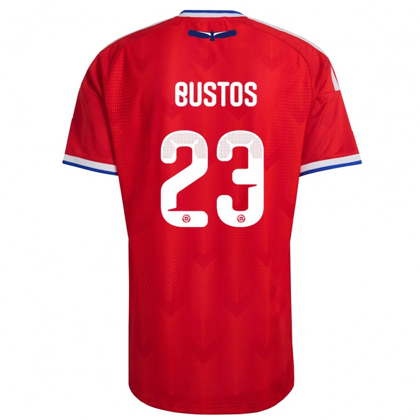Danxen Niño Camiseta Chile Ignacia Bustos #23 Rojo Blanco Azul 1ª Equipación 26-28 La Camisa